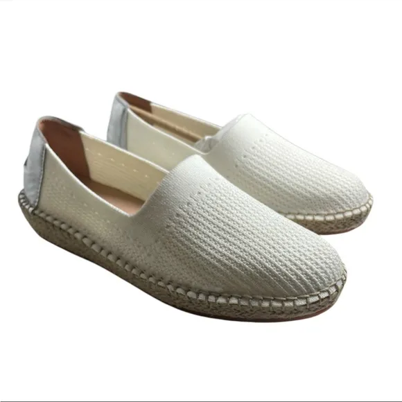 Cole Haan cloudfeel Women's White knit Metallic Espadrilles size 8 New
