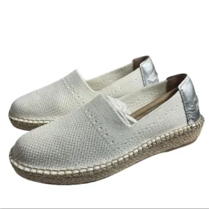 Cole Haan cloudfeel Women's White knit Metallic Espadrilles size 8 New