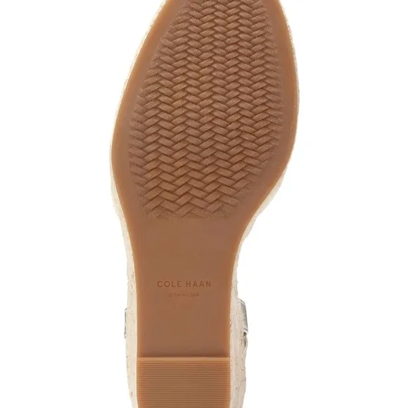 Cole Haan CottonCream Sandals Cloudfeel Espadrille Wedge Size 8.5 Women New