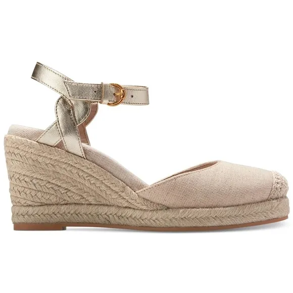 Cole Haan CottonCream Sandals Cloudfeel Espadrille Wedge Size 8.5 Women New