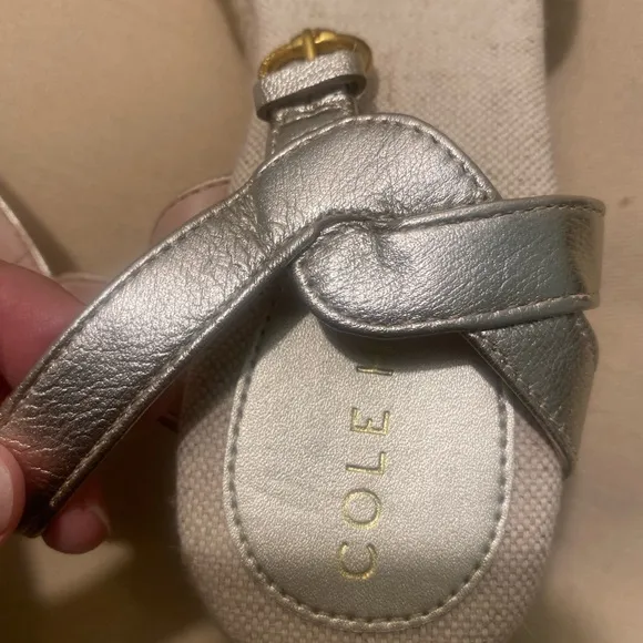 Cole Haan CottonCream Sandals Cloudfeel Espadrille Wedge Size 8.5 Women New