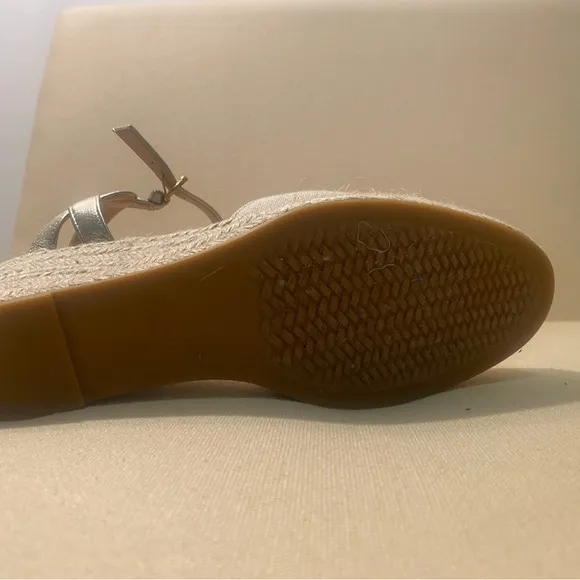 Cole Haan CottonCream Sandals Cloudfeel Espadrille Wedge Size 8.5 Women New