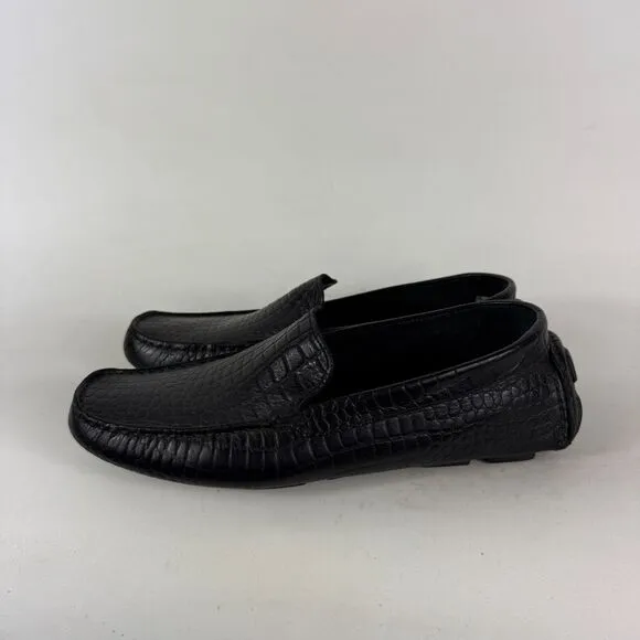 Cole Haan Country Loafers Men's 9 Triple Black Leather Low Top Slip-On Casual