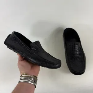 Cole Haan Country Loafers Men's 9 Triple Black Leather Low Top Slip-On Casual