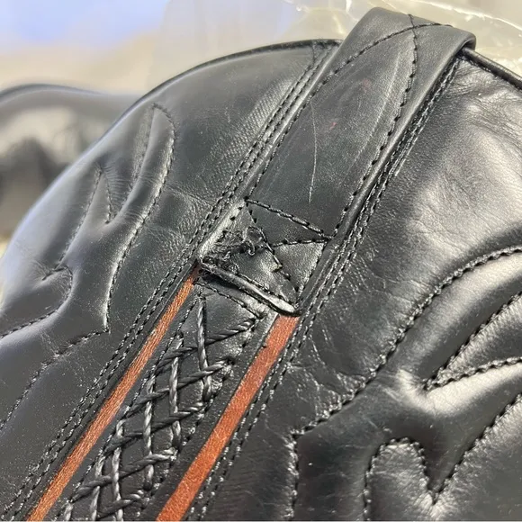 Cole Haan Cowboy Cowgirl Boots Black 6 EUC Leather