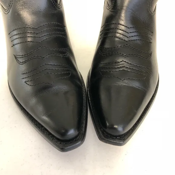 Cole Haan Cowboy Cowgirl Boots Black 6 EUC Leather