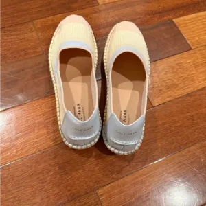 Cole Haan Cream and Tan Espadrilles Slip-On Shoes