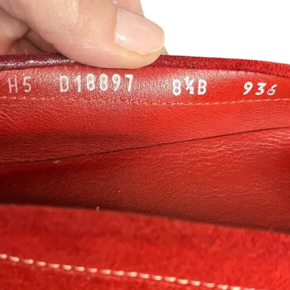 COLE HAAN Geneva Loafer in Red CH Lava Suede w/Ring &amp; Stud Detail Women’s Sz 8.5