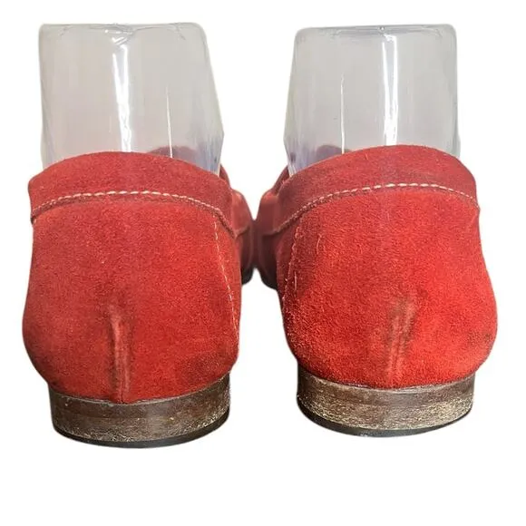 COLE HAAN Geneva Loafer in Red CH Lava Suede w/Ring &amp; Stud Detail Women’s Sz 8.5