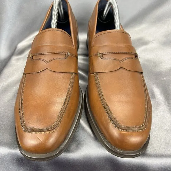 Cole Haan Grand OS Flemming Penny Loafers Men’s 10 Brown Leather Preppy Career