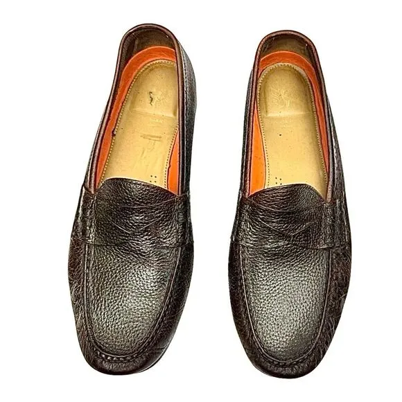 COLE HAAN Grand O.S. Penny Loafer Brown Leather C13487 Mens Size 12 M Pre-Owned