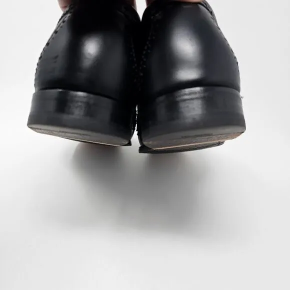 Cole Haan Grand Os Pinch Black Leather Loafers Mens Size 12 Buckle Hand Sewn