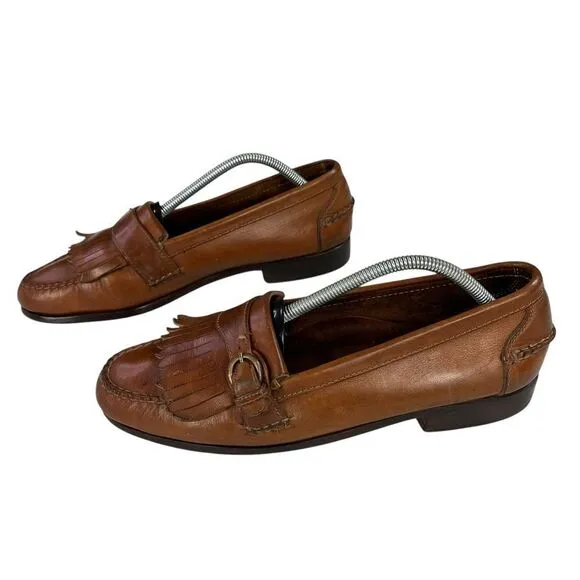 Cole Haan Kiltie Brown Leather Loafers with Buckle Mens Shoes Size‎ 11B