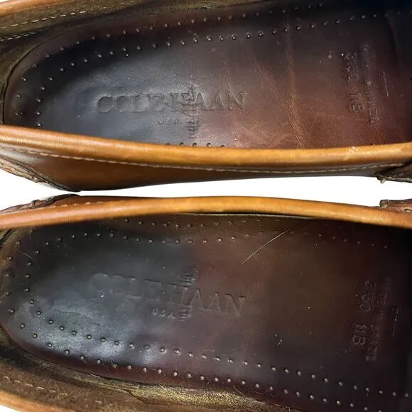 Cole Haan Kiltie Brown Leather Loafers with Buckle Mens Shoes Size‎ 11B