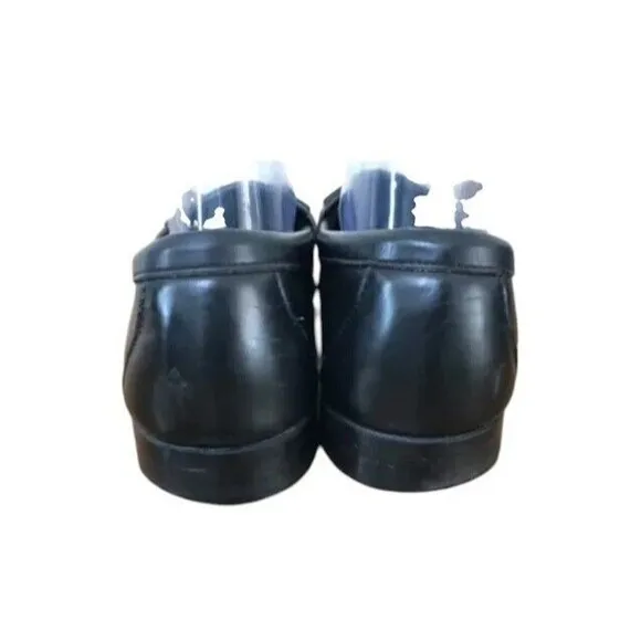 Cole Haan Loafers Men's US 11D Black Leather Moc Toe Tassel Casual Slip-On Shoes