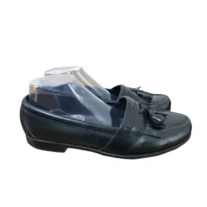 Cole Haan Loafers Men's US 11D Black Leather Moc Toe Tassel Casual Slip-On Shoes