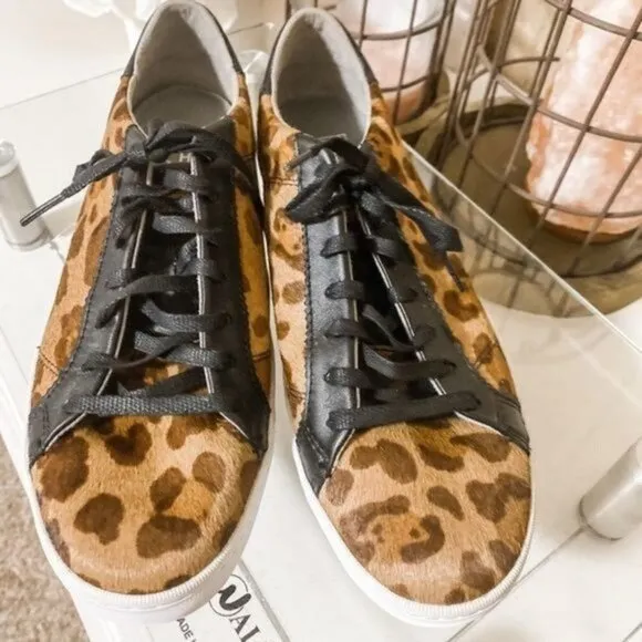 Cole Haan Margo Ocelot leopard calf hair lace up shoes