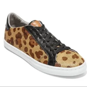 Cole Haan Margo Ocelot leopard calf hair lace up shoes