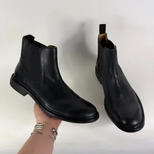 Cole Haan Marshall Chelsea Boots Men's 8 Black Leather Pull-On Ankle Round Toe