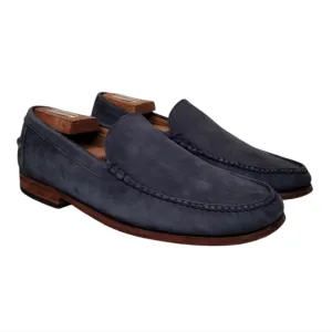 Cole Haan Men's Blue Leather Round Toe Slip On Business Office Dress Loafers