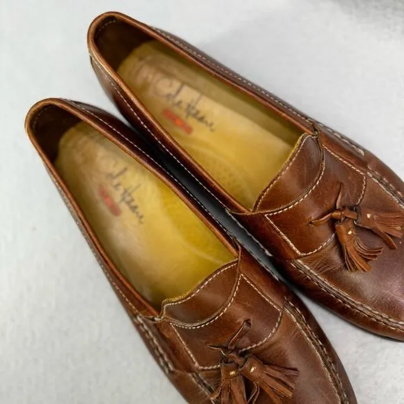 Cole Haan Mens Brown Leather Slip On Maine Tassel Loafers Size 9.5W