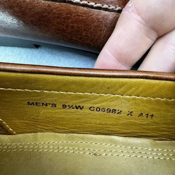Cole Haan Mens Brown Leather Slip On Maine Tassel Loafers Size 9.5W