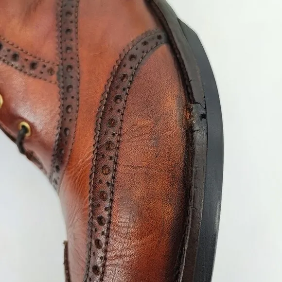 Cole Haan Men's William Wingtip Brown Leather Chukka Boots Size 9.5