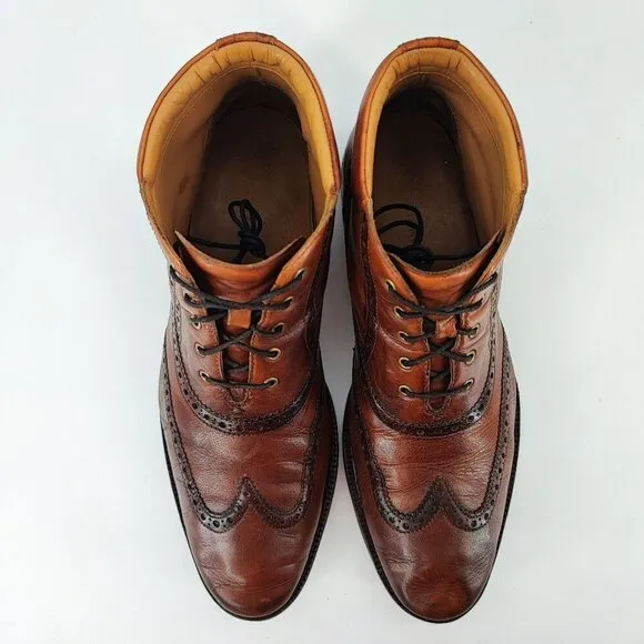 Cole Haan Men's William Wingtip Brown Leather Chukka Boots Size 9.5