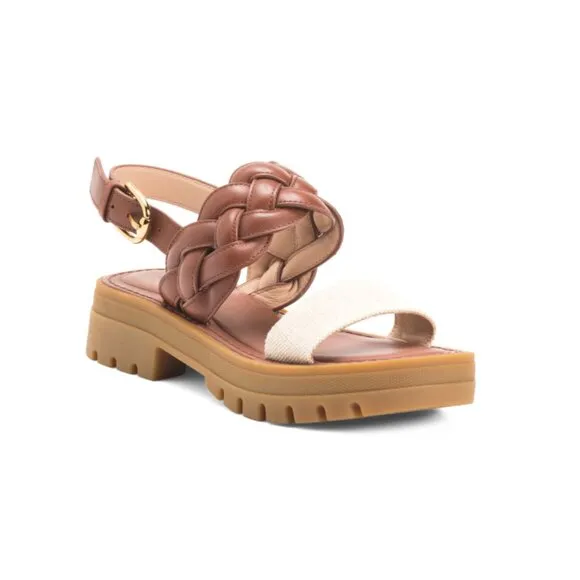 COLE HAAN natural Leather Cressida Lug Sandals