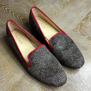 COLE HAAN Nike Air Black and Cream Spotted Calf Hair Slip Ons Flats 7.5