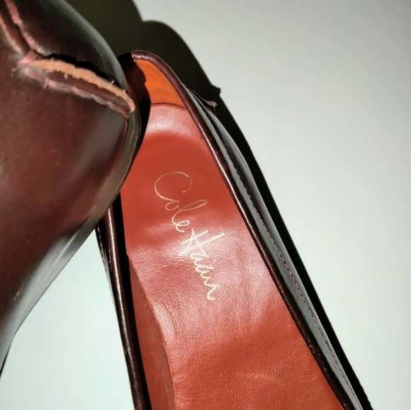 Cole Haan NikeAir Collab (Size 8B) Burgundy Brown Leather Slip-on Flat Loafers