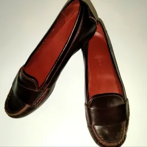 Cole Haan NikeAir Collab (Size 8B) Burgundy Brown Leather Slip-on Flat Loafers