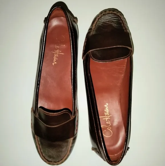 Cole Haan NikeAir Collab (Size 8B) Burgundy Brown Leather Slip-on Flat Loafers