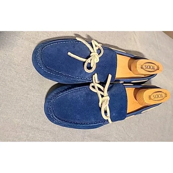 Cole Haan NikeAir Driving Moccasins Shoes Men's Size 8 W 10 Blue Suede Loafers