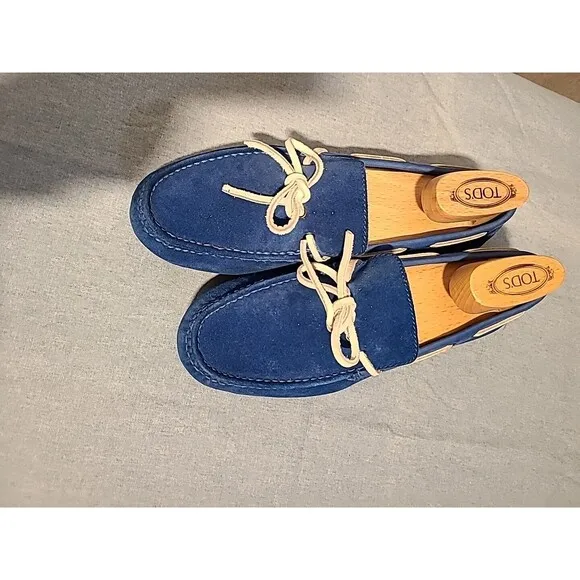 Cole Haan NikeAir Driving Moccasins Shoes Men's Size 8 W 10 Blue Suede Loafers