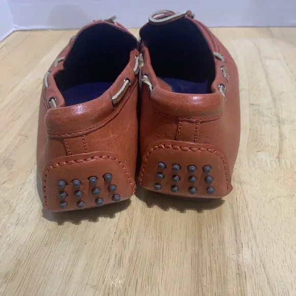 Cole Haan Nke Air Mens Red Nubuck Orange Laces Driving Loafers‎ Size 13M