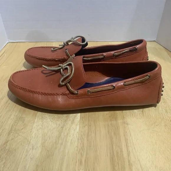 Cole Haan Nke Air Mens Red Nubuck Orange Laces Driving Loafers‎ Size 13M