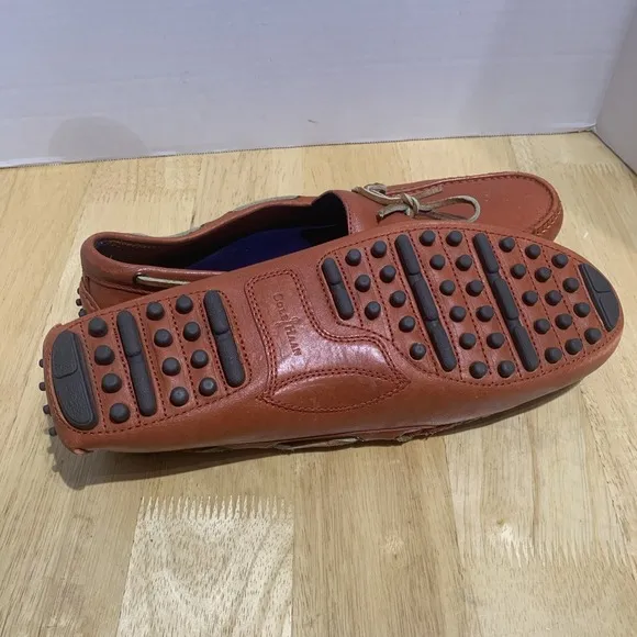 Cole Haan Nke Air Mens Red Nubuck Orange Laces Driving Loafers‎ Size 13M