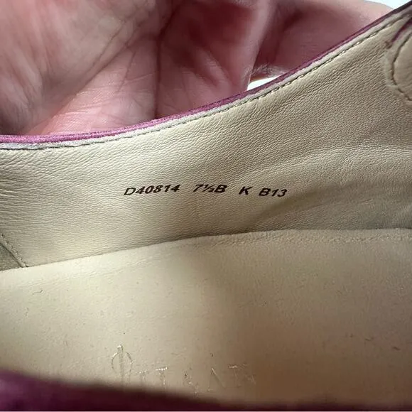 Cole Haan Oxford Gramercy Women's 7.5Orchid Pink Suede Cap Toe Lace Up Loafers