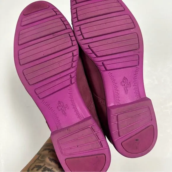 Cole Haan Oxford Gramercy Women's 7.5Orchid Pink Suede Cap Toe Lace Up Loafers