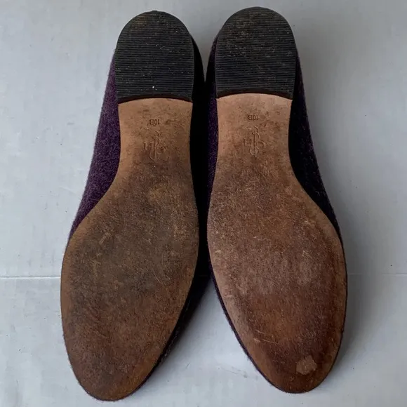 Cole Haan Purple Wool Loafers Pink Maroon Velvet Bow Slip On Flats 10B