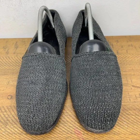 Cole Haan Resort Shoes Mens 8.5 Black Braided Loafers Leather Slip On Brazil