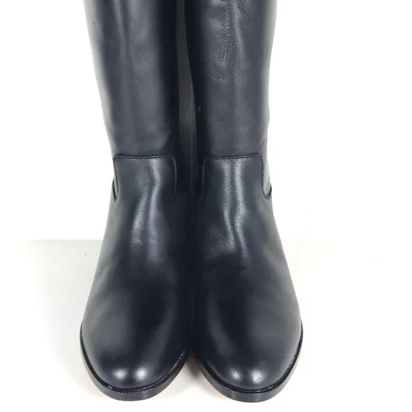 Cole Haan Women’s Arlington US8B Black Leather Side Zip Tall Riding Boots