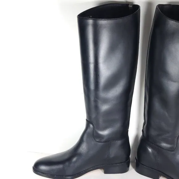 Cole Haan Women’s Arlington US8B Black Leather Side Zip Tall Riding Boots
