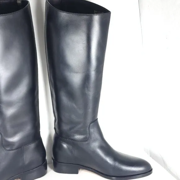 Cole Haan Women’s Arlington US8B Black Leather Side Zip Tall Riding Boots