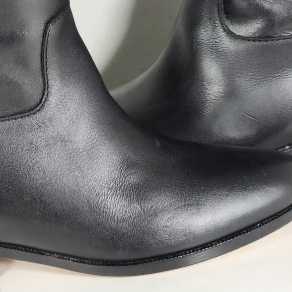 Cole Haan Women’s Arlington US8B Black Leather Side Zip Tall Riding Boots