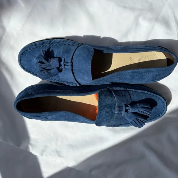 Cole Haan Women's Emmons Tassel Leather Closed Toe Limoges Suede, Size 9B