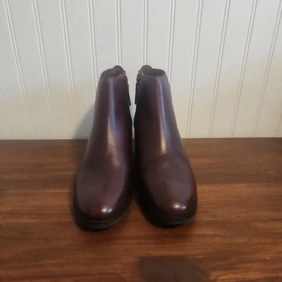 Cole Haan Women's Size 7.5B Dark Maroon Leather Ankle Boots W28682 New
