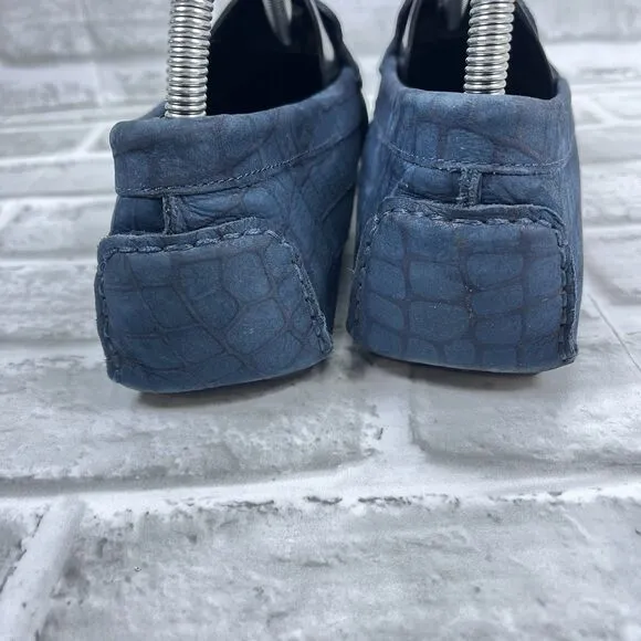 Cole Haan Wyatt Bit Driver Women's Size 9 B Animal Print Blue Leather Loafers