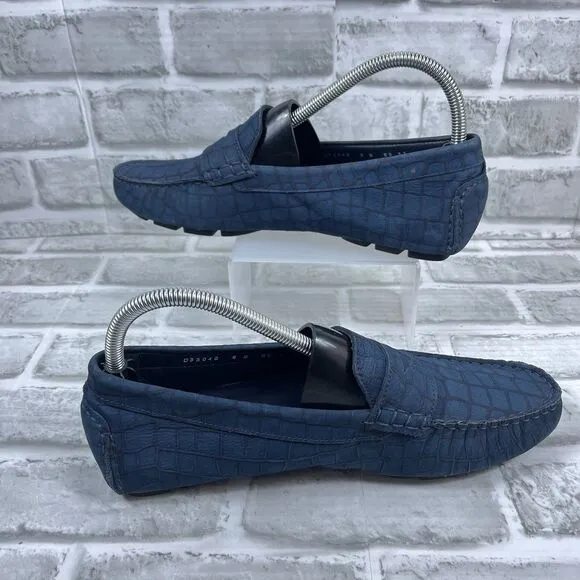Cole Haan Wyatt Bit Driver Women's Size 9 B Animal Print Blue Leather Loafers